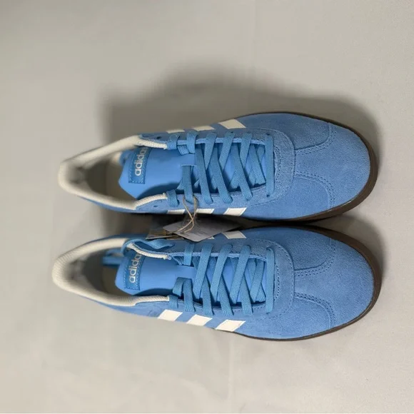 adidas VL Court 2.0 Blue Suede Sneakers Men’s 8 NWT - Picture 2 of 9